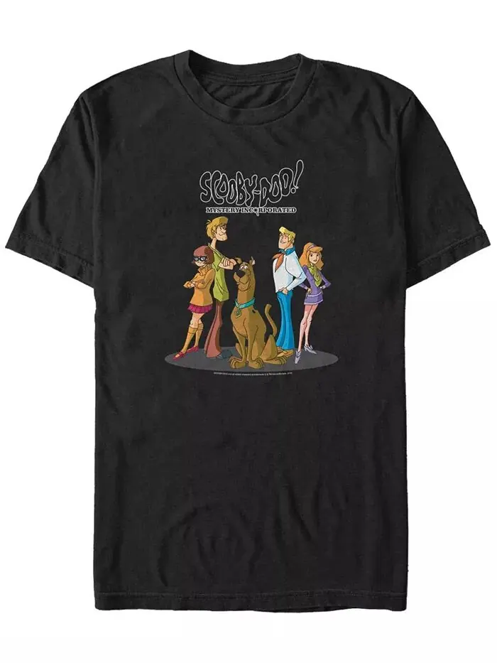 Мужская футболка с коротким рукавом Scooby Doo Mystery Gang Group Fifth Sun — изображение 1 из 1, черный