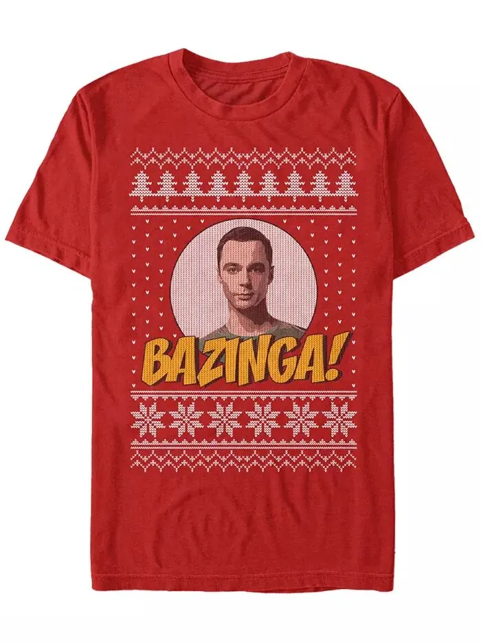 Мужская футболка с коротким рукавом Bazinga Big Bang Theory Fifth Sun — изображение 1 из 1, красный