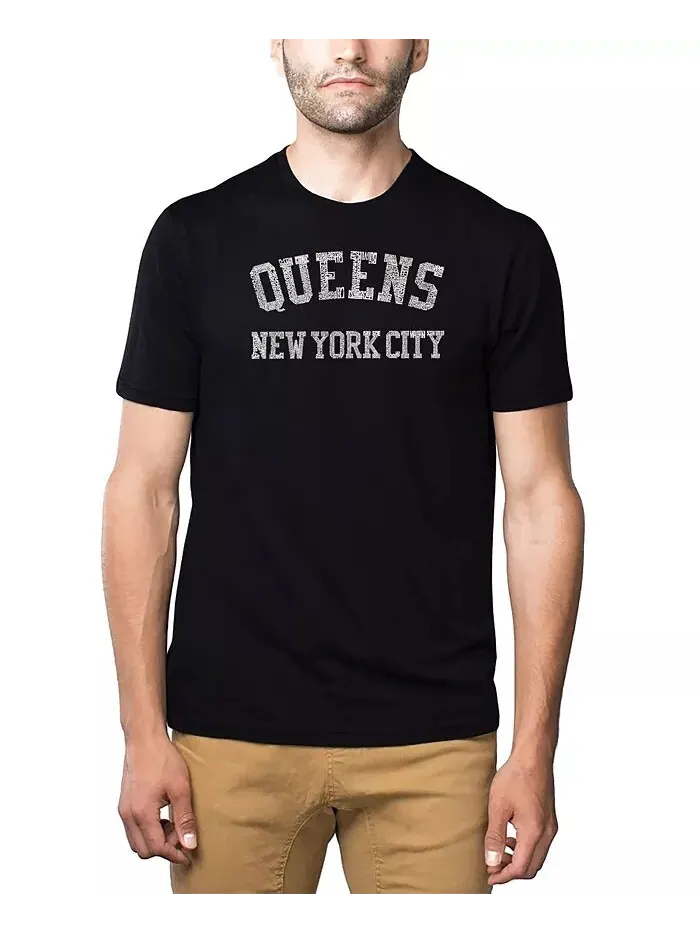 Футболка мужская Premium Blend Word Art - Queens NY Neighborhoods LA Pop Art — изображение 1 из 2, черный