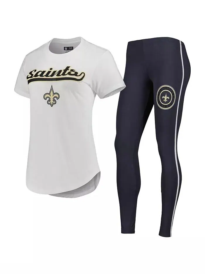 Женский комплект из футболки и леггинсов для сна New Orleans Saints Sonata белого — изображение 1 из 4, белый темно-серый