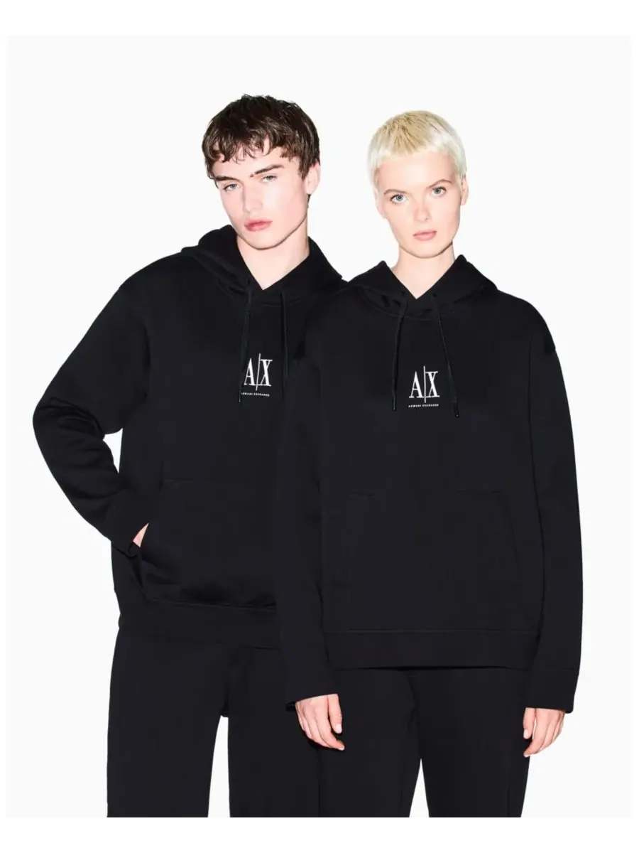 Мужская толстовка Icon с капюшоном A|X Armani Exchange — изображение 2 из 5, черный