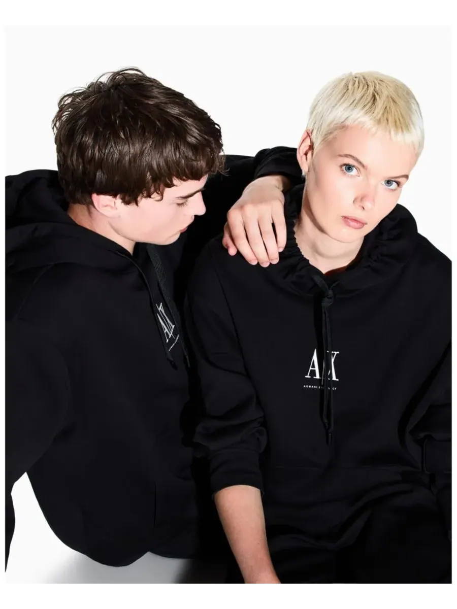 Мужская толстовка Icon с капюшоном A|X Armani Exchange — изображение 3 из 5, черный