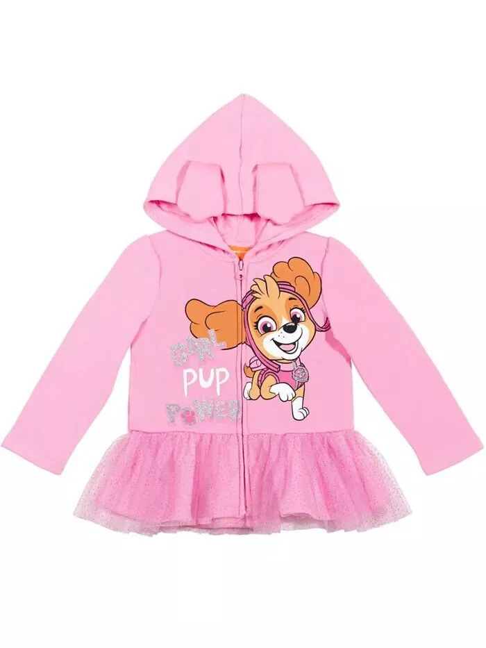 Костюм с капюшоном на молнии для девочек Skye Paw Patrol — изображение 1 из 7, розовый