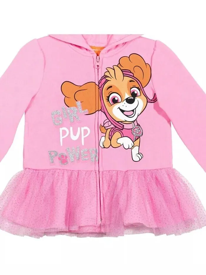 Костюм с капюшоном на молнии для девочек Skye Paw Patrol — изображение 2 из 7, розовый