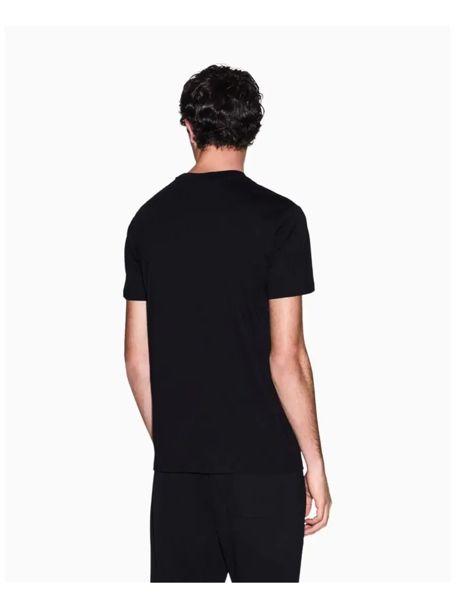 A|X Armani Exchange Мужская черно-золотая футболка в квадрате — изображение 4 из 5, черный