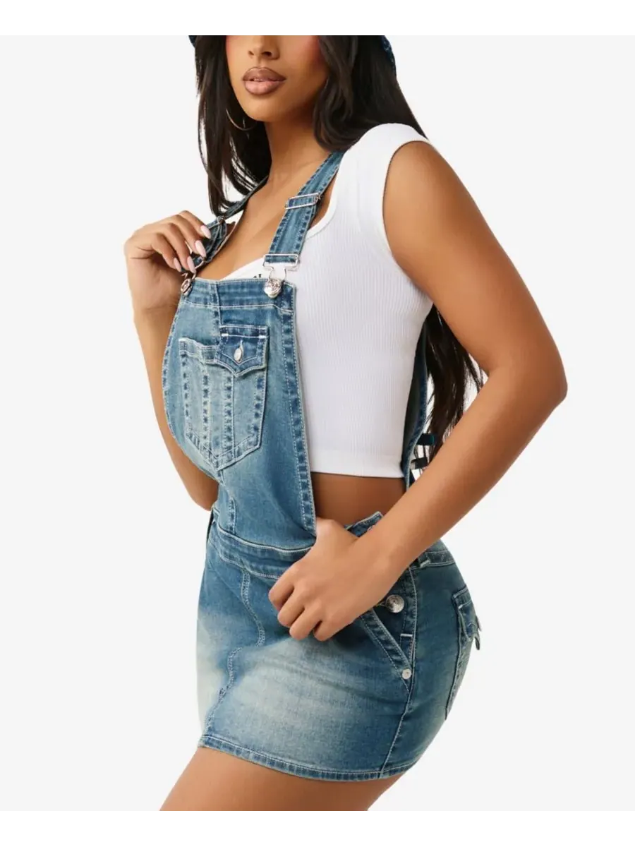 Женский джинсовый комбинезон-платье True Religion — изображение 2 из 3, средняя отмывка