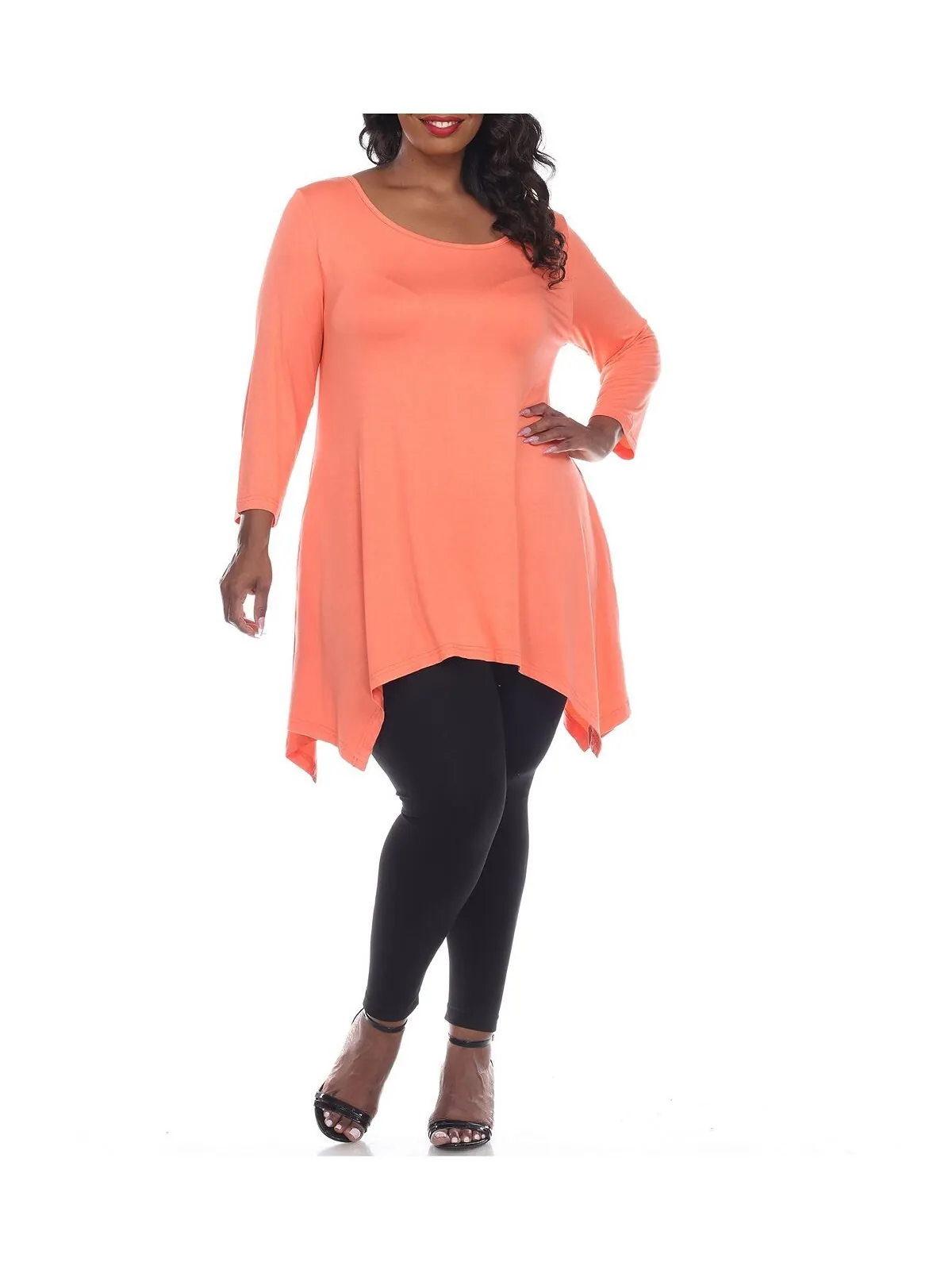 Туника plus size Makayla White Mark — изображение 2 из 4, розовый
