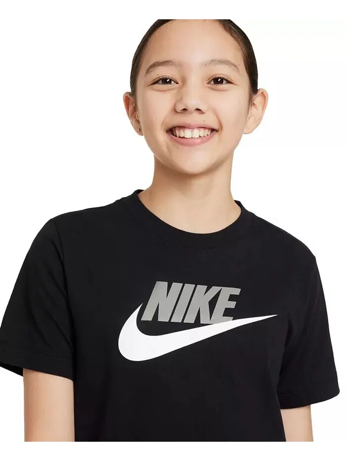 Футболка с логотипом и графическим рисунком Big Kids Sportswear Nike — изображение 3 из 7, черный