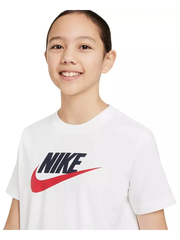 Футболка с графическим логотипом Big Kids Sportswear Nike — изображение 3 из 4, белый