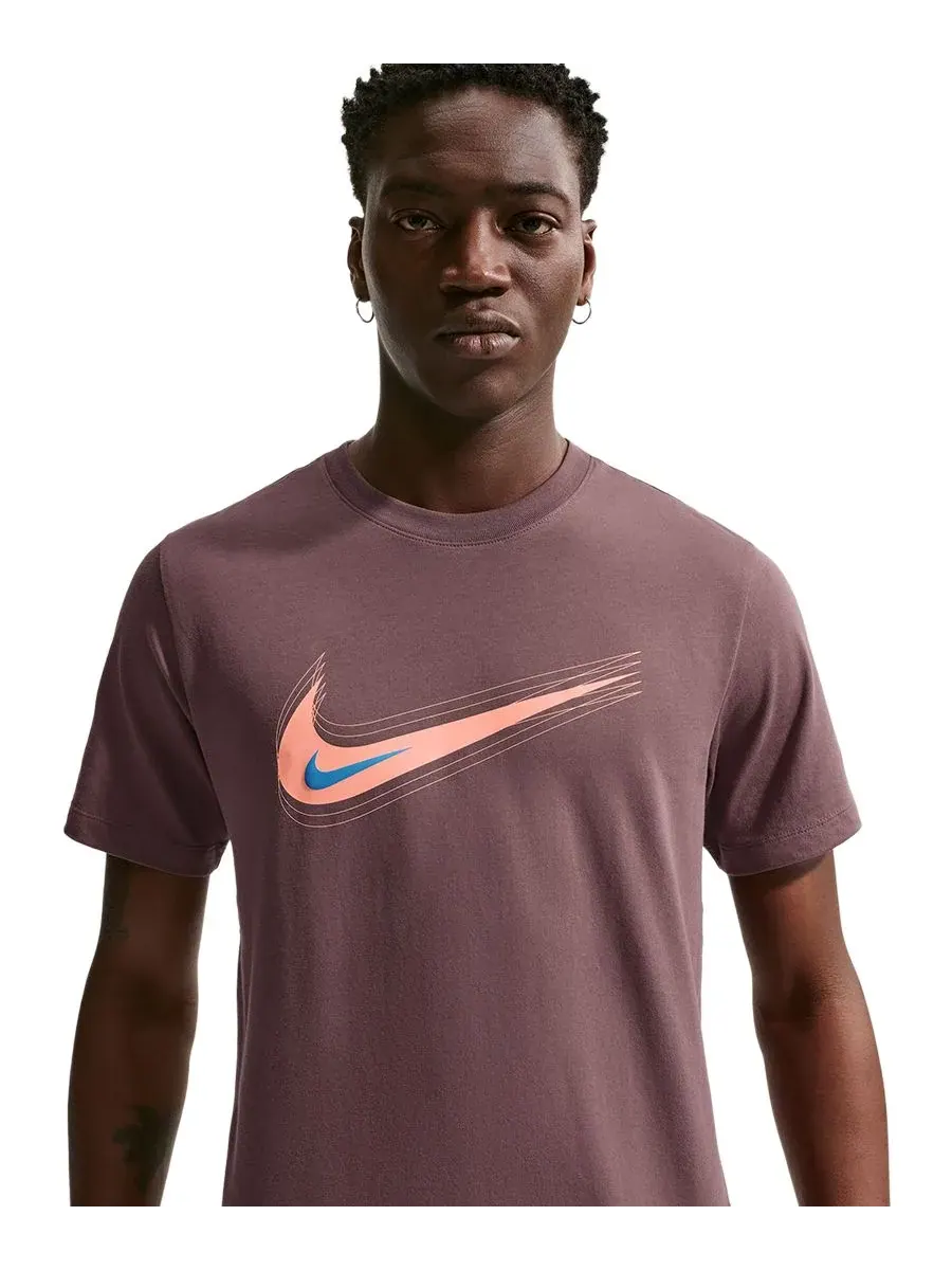Мужская футболка с круглым вырезом и логотипом Swoosh Nike — изображение 7 из 10, черный