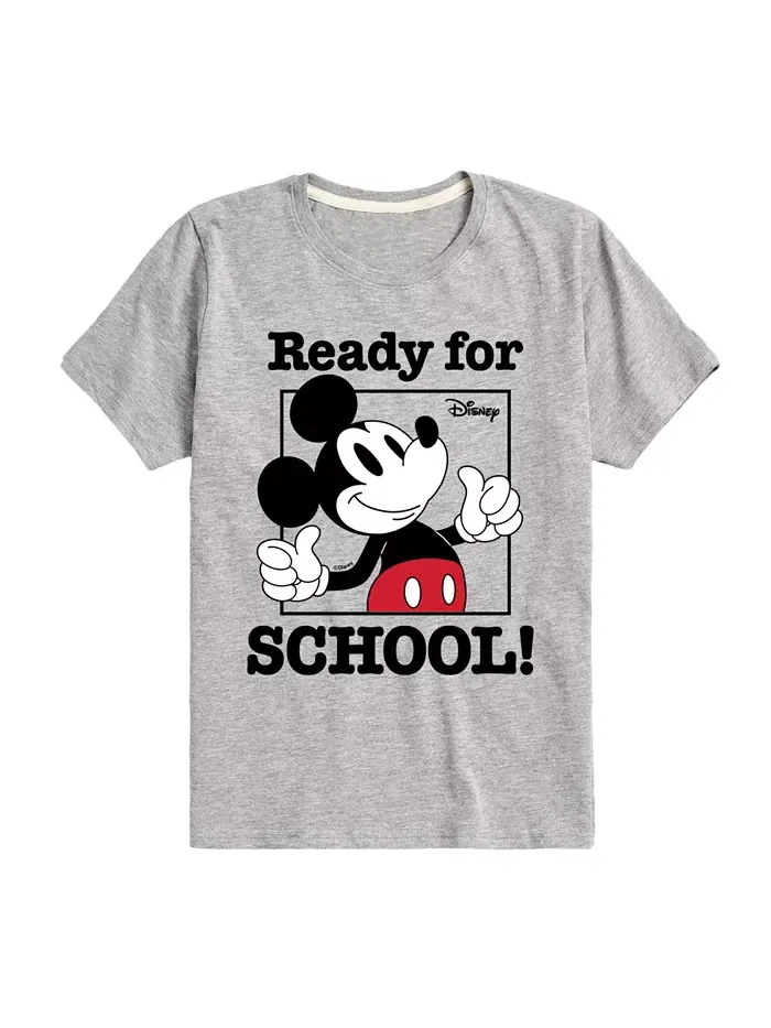 Футболка для мальчиков Disney Ready For School с принтом — изображение 1 из 3, серый
