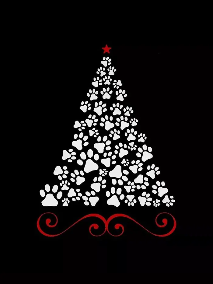 Футболка мужская Paw Christmas Tree Premium Blend Word Art LA Pop Art — изображение 3 из 3, черный