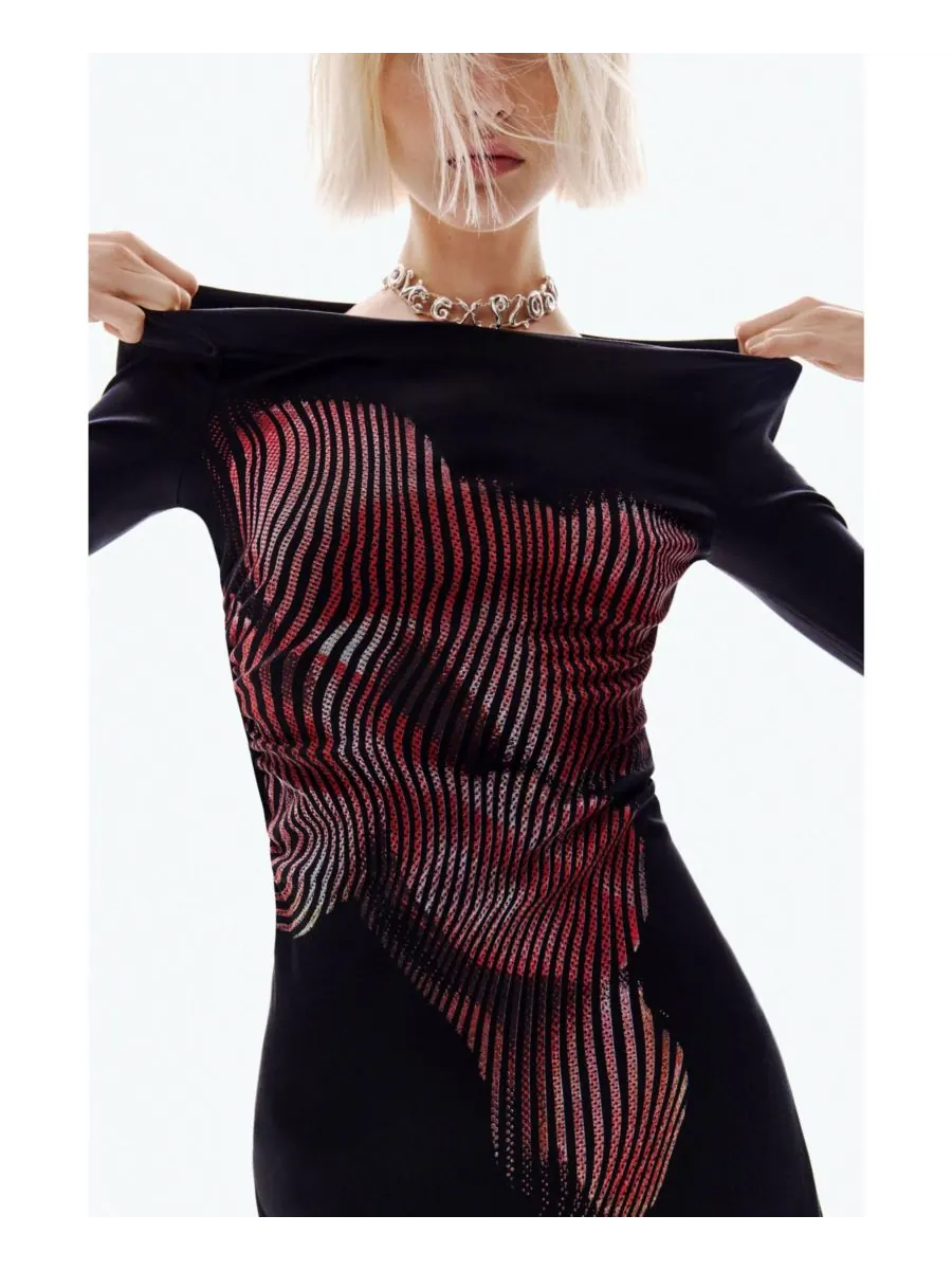 Женское миди-платье Pixelated Desigual — изображение 3 из 6, черный
