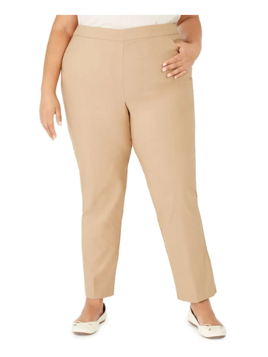 Классические брюки Allure Plus Size с эффектом утягивания живота, средней длины, на резинке Alfred — изображение 1 из 4