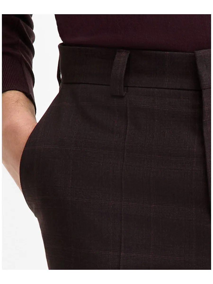 Мужские клетчатые брюки современного кроя Hugo Boss — 4