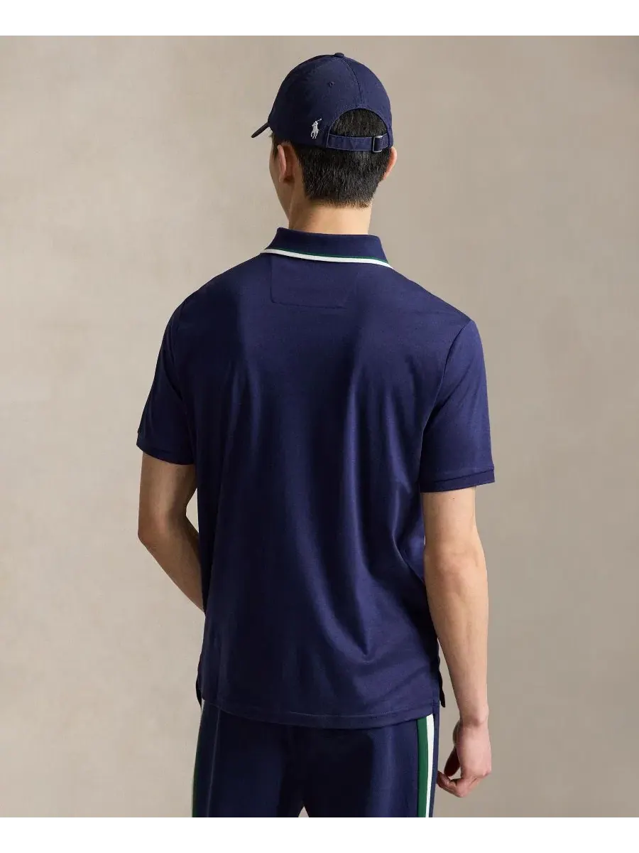 Мужская классическая рубашка-поло с коротким рукавом Polo Ralph Lauren — изображение 4 из 5, темно-синий