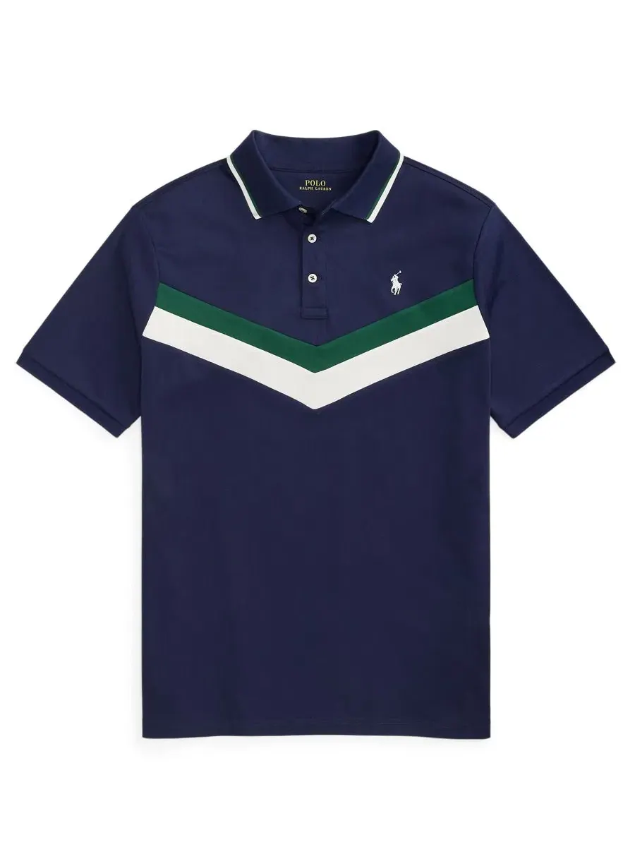 Мужская классическая рубашка-поло с коротким рукавом Polo Ralph Lauren — изображение 5 из 5, темно-синий