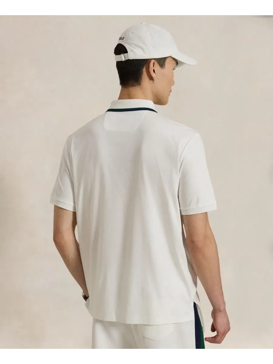 Мужская футболка-поло классического кроя с коротким рукавом Polo Ralph Lauren — изображение 4 из 5, белый