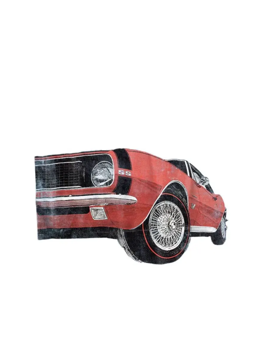Футболка с принтом Chevrolet Camaro SS Corvette — изображение 2 из 3, светлый синий