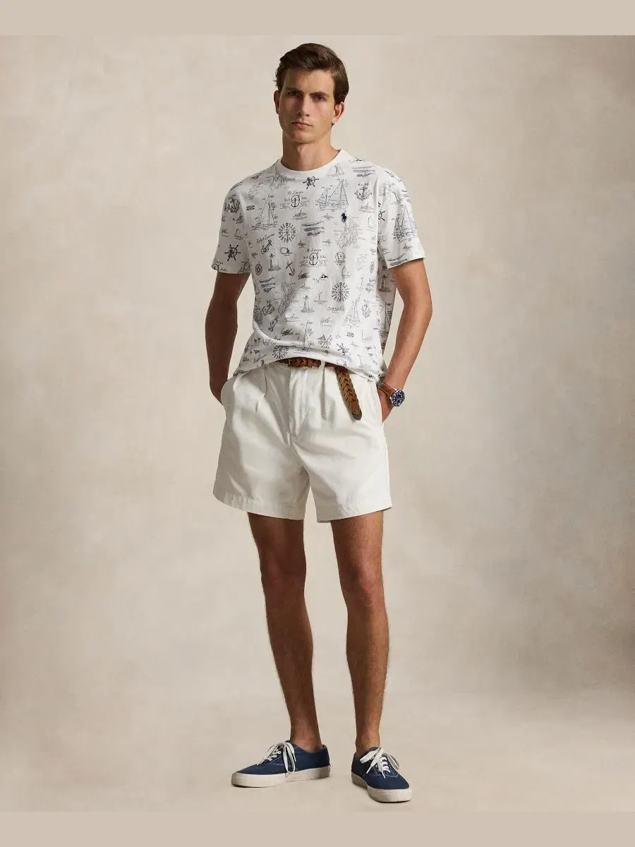 Мужская футболка с коротким рукавом и принтом Polo Ralph Lauren — изображение 2 из 5, белый