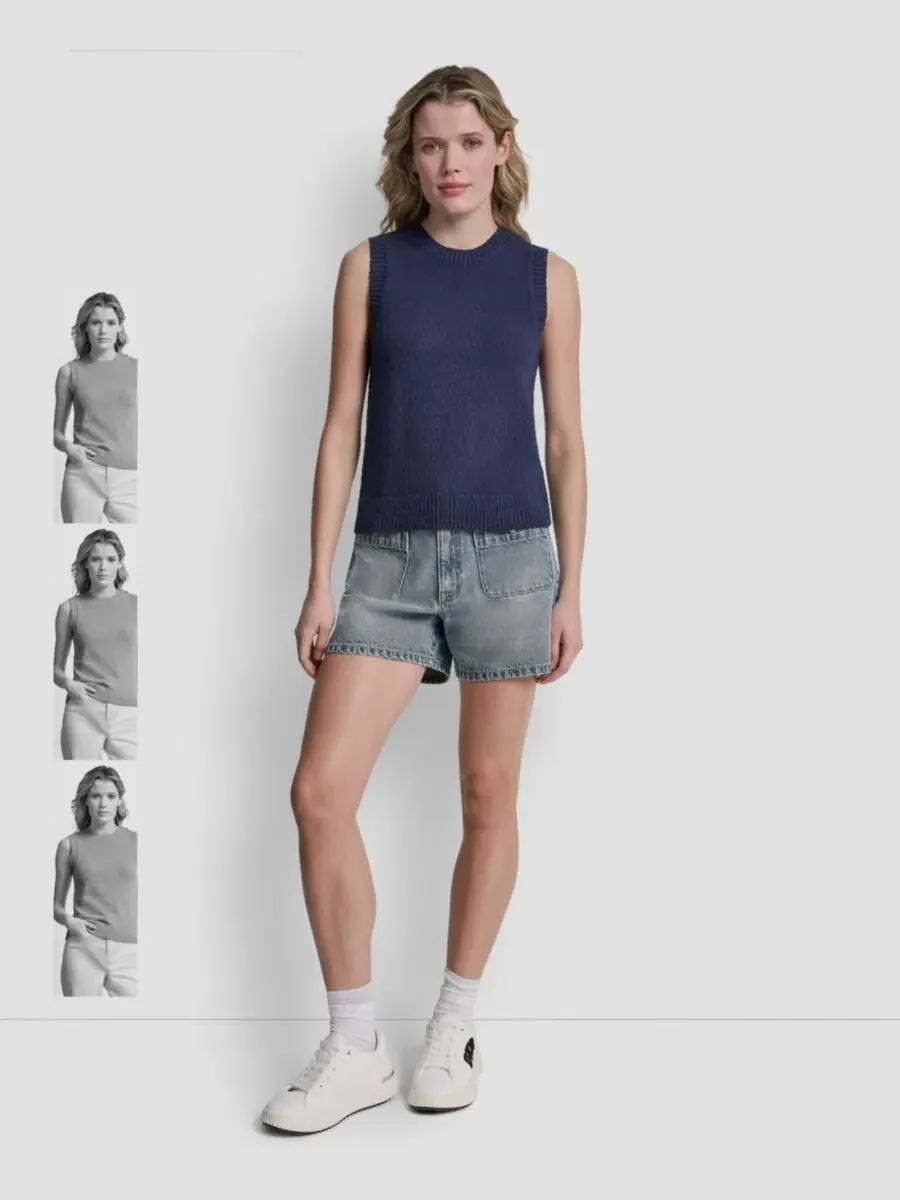 Женский свитер с круглым вырезом, надеваемый через голову DKNY Jeans — изображение 5 из 5, синий