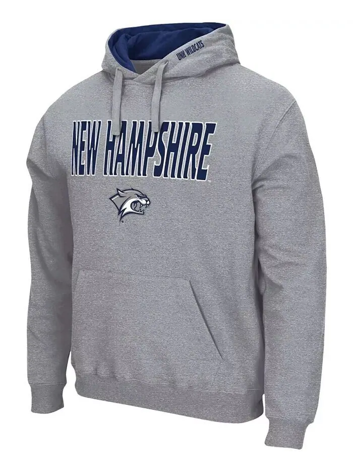 Мужской пуловер с капюшоном New Hampshire Wildcats Arch и Logo Colosseum — изображение 2 из 3, темно-синий