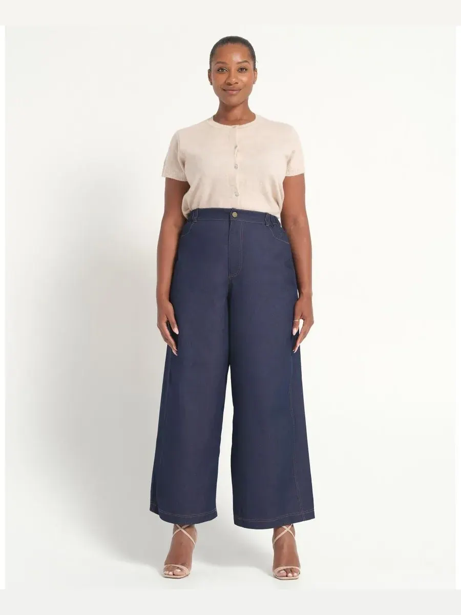 Женские джинсы Dakota High Rise Wide-Leg Denim ESTELLE — изображение 2 из 5, индиго черный