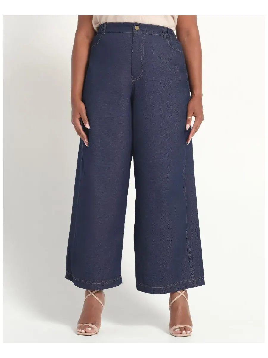 Женские джинсы Dakota High Rise Wide-Leg Denim ESTELLE — изображение 3 из 5, индиго черный