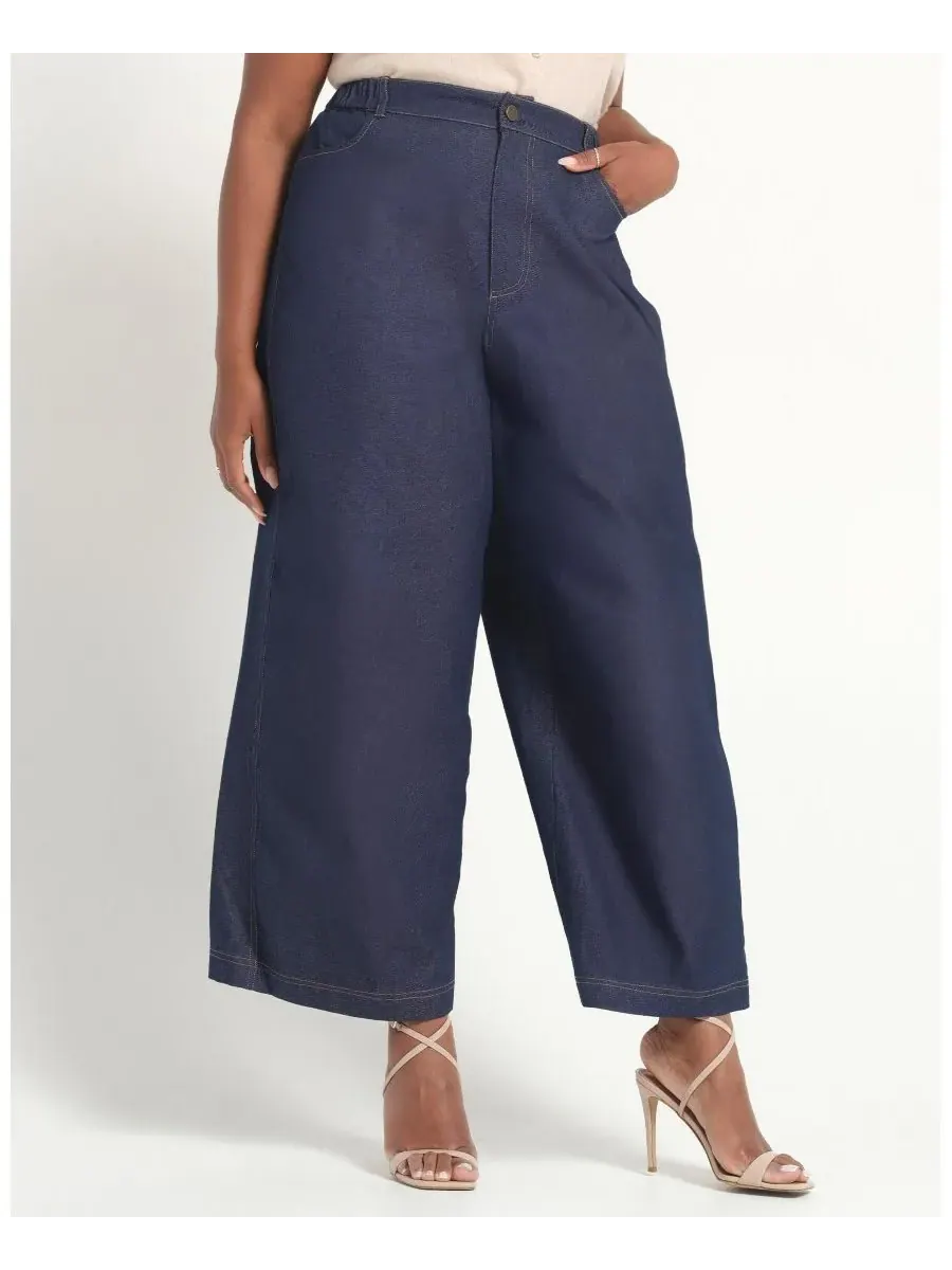 Женские джинсы Dakota High Rise Wide-Leg Denim ESTELLE — изображение 4 из 5, индиго черный