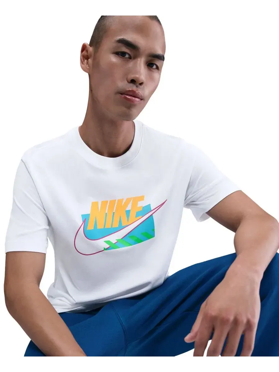 Мужская спортивная футболка с круглым вырезом Nike — изображение 4 из 6, белый