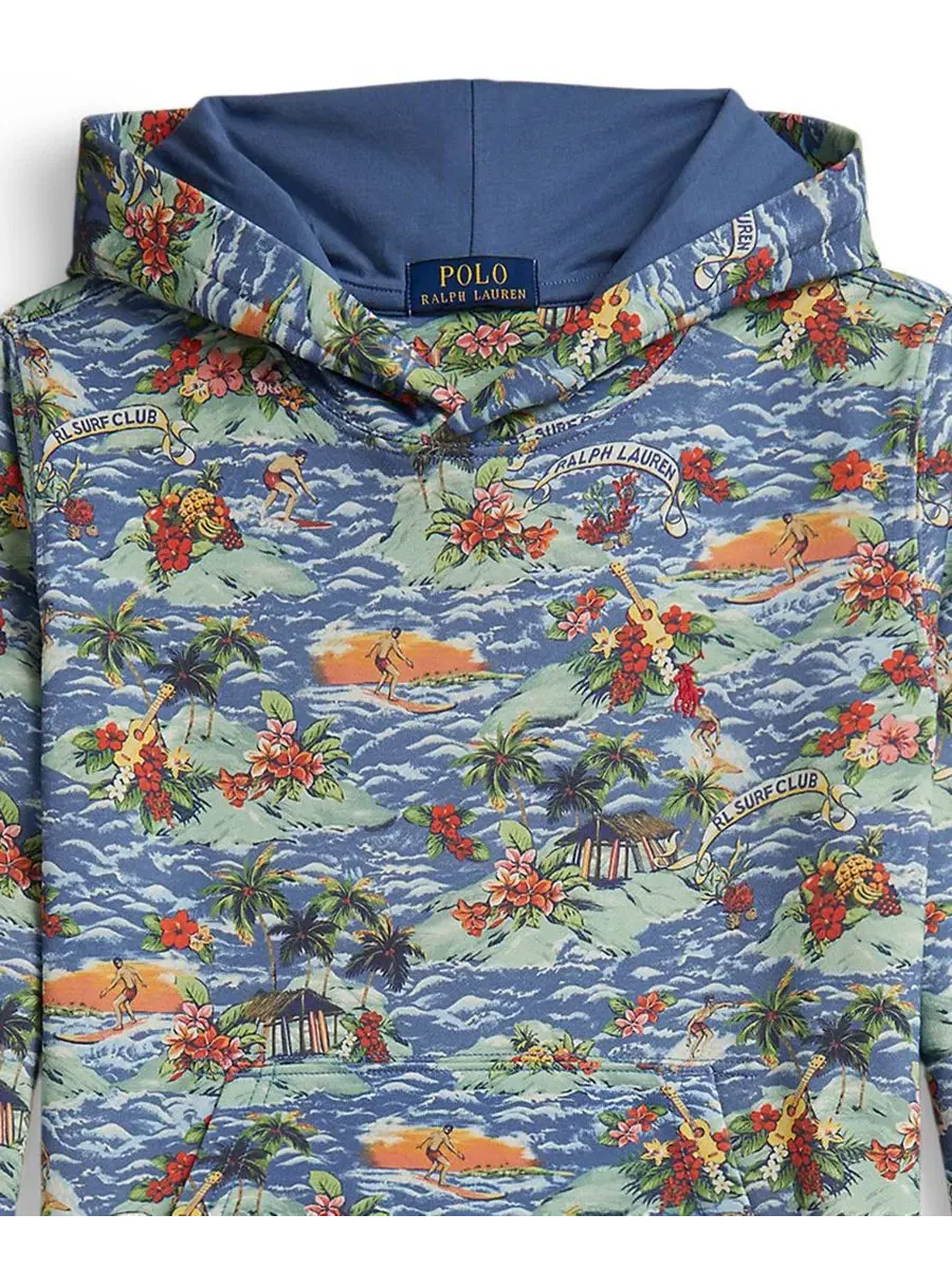 Детская толстовка с тропическим принтом (8-20 лет) Polo Ralph Lauren — изображение 6 из 7, синий