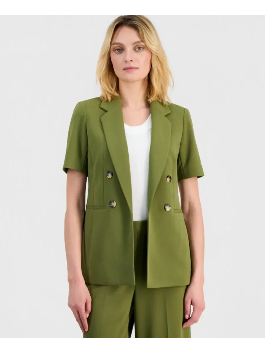 Женский блейзер с короткими рукавами и открытой передней частью Anne Klein