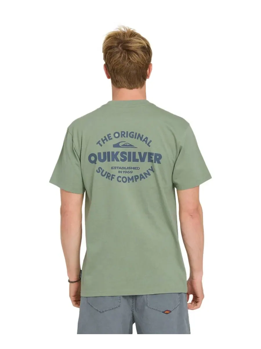 Мужская футболка с круглым вырезом и короткими рукавами Quiksilver — изображение 1 из 3, зеленый