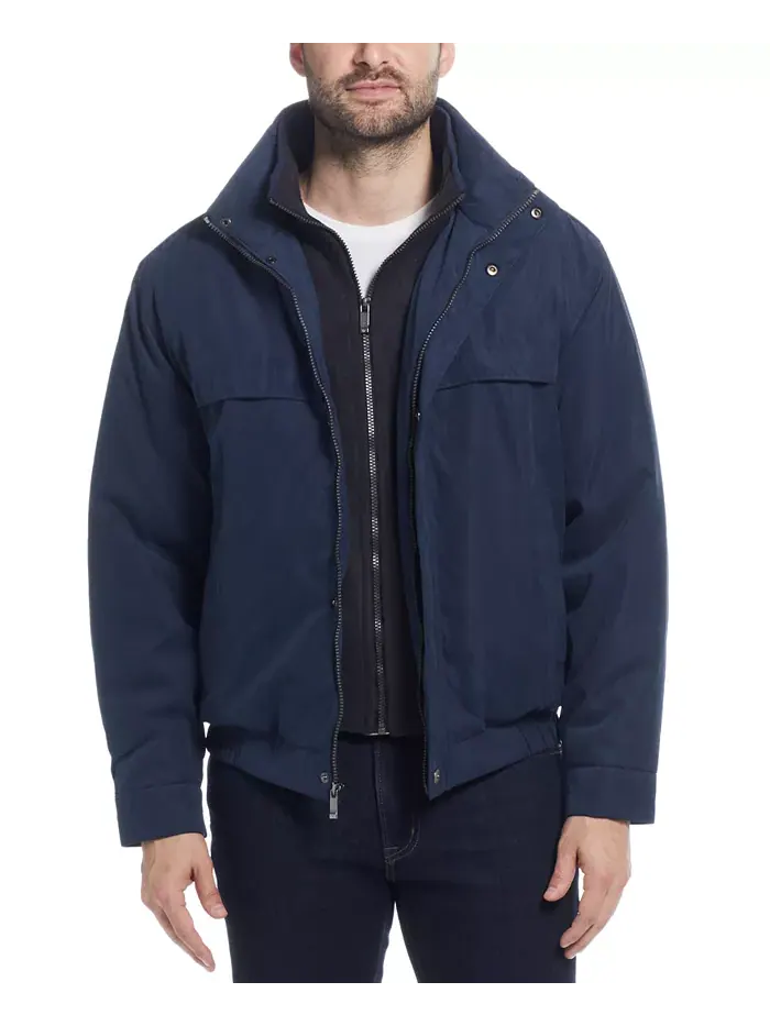 Мужская бомбер куртка с утеплителем из микрофибры Weatherproof — синий
