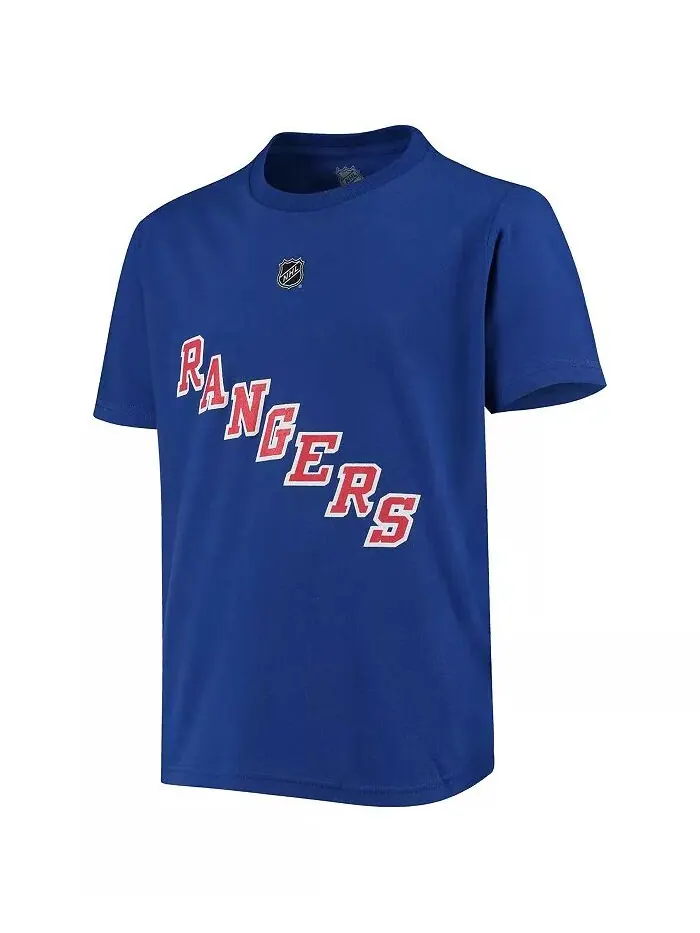 Футболка с именем и номером игрока Big Boys Mika Zibanejad Blue New York Rangers Outerstuff — изображение 2 из 3
