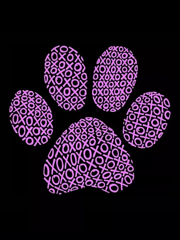 Мужская толстовка с капюшоном XOXO Dog Paw Word Art LA Pop Art — изображение 3 из 3, черный