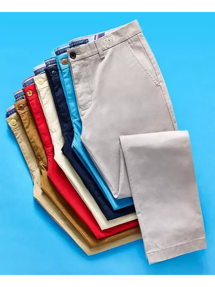 Мужские удобные брюки-чиносы TH Flex Stretch Custom-Fit больших размеров Tommy Hilfiger — изображение 5 из 5, яркий белый