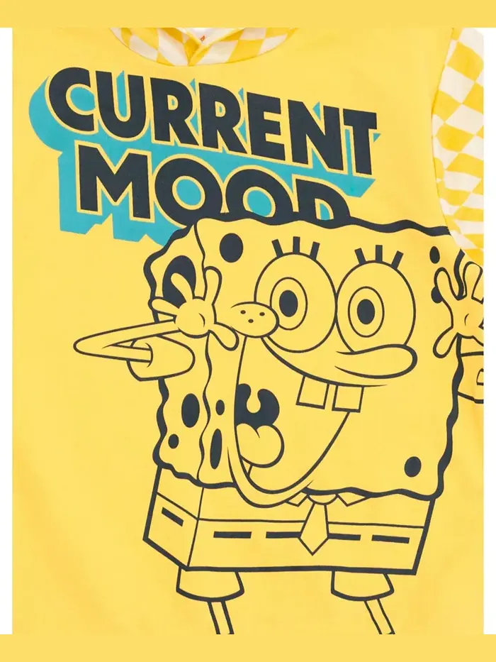 Детский комплект: худи и шорты из френч-терри SpongeBob SquarePants — изображение 4 из 7, бледный желтый/синий