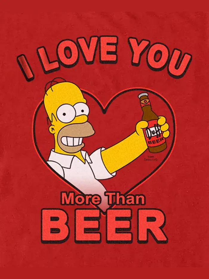 Мужская футболка с коротким рукавом The Simpson's Beer Mine Fifth Sun — изображение 3 из 3, красный