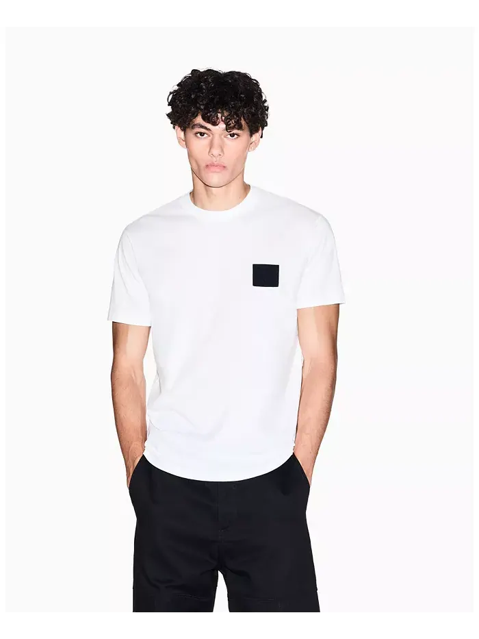 Мужская футболка Grid Box Top Chest A|X Armani Exchange — изображение 1 из 5, бежевый/бежевый