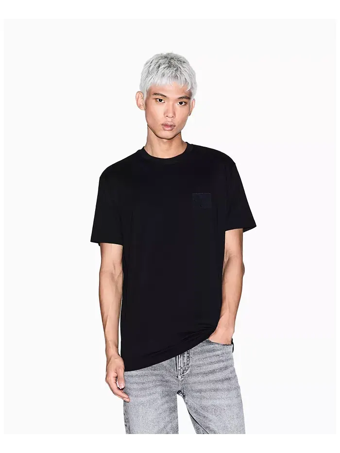 Мужская футболка Grid Box Top Chest A|X Armani Exchange — изображение 1 из 5, черный