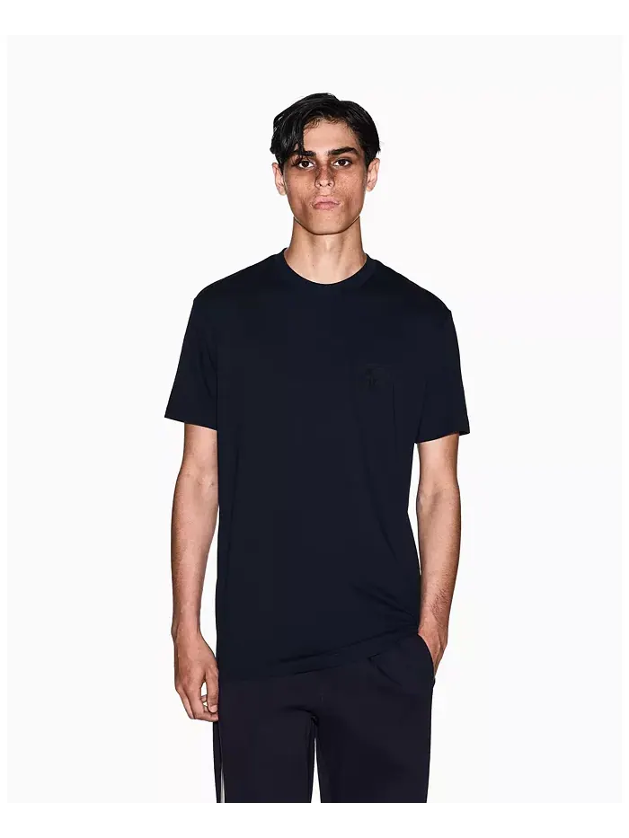 Мужская футболка Grid Box Top Chest A|X Armani Exchange — изображение 1 из 5, синий