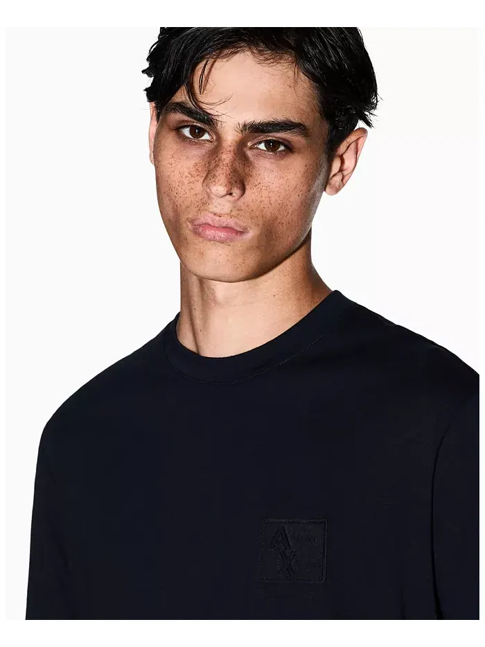 Мужская футболка Grid Box Top Chest A|X Armani Exchange — изображение 4 из 5, синий