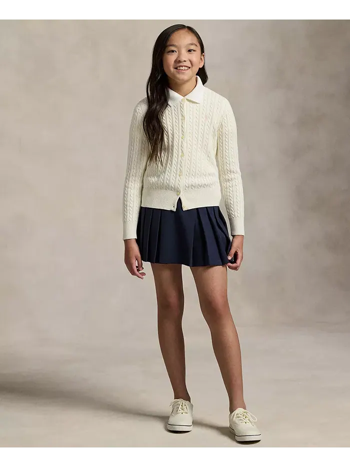 Детская кардиган из хлопка с косой вязкой для девочек 7-16 лет Polo Ralph Lauren — изображение 2 из 2