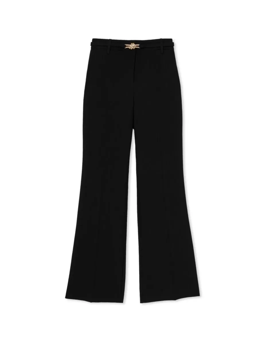 Брюки расклешенные с ремнем Leona Flared-Belted REISS — изображение 4 из 5, черный
