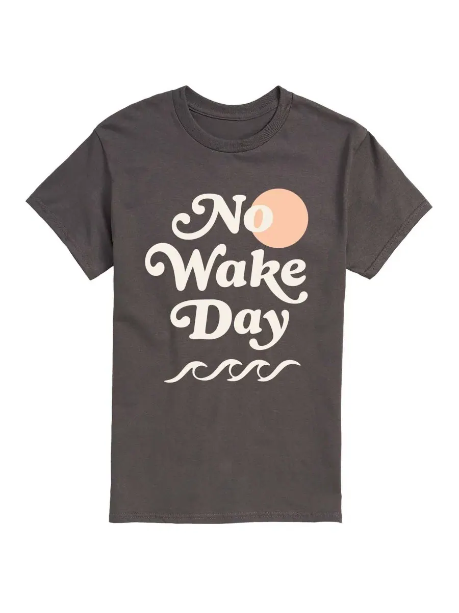 Футболка с принтом No Wake Day AIRWAVES — изображение 1 из 3, темно-серый