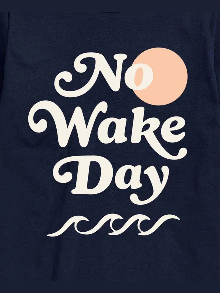 Футболка с графическим принтом No Wake Day AIRWAVES — изображение 3 из 3, темно-синий