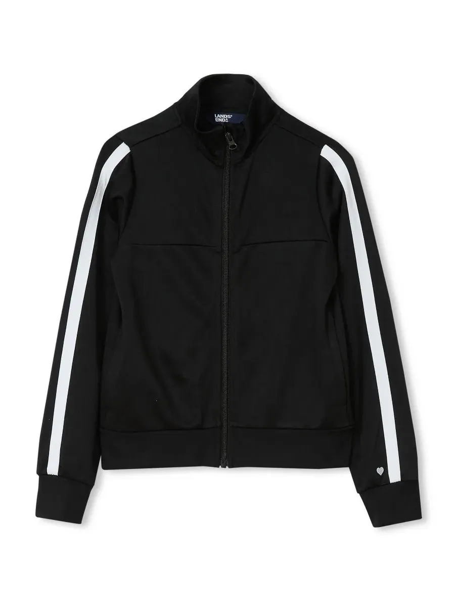 Детская спортивная куртка Active Tricot Track Jacket Lands' End — изображение 1 из 4, черный