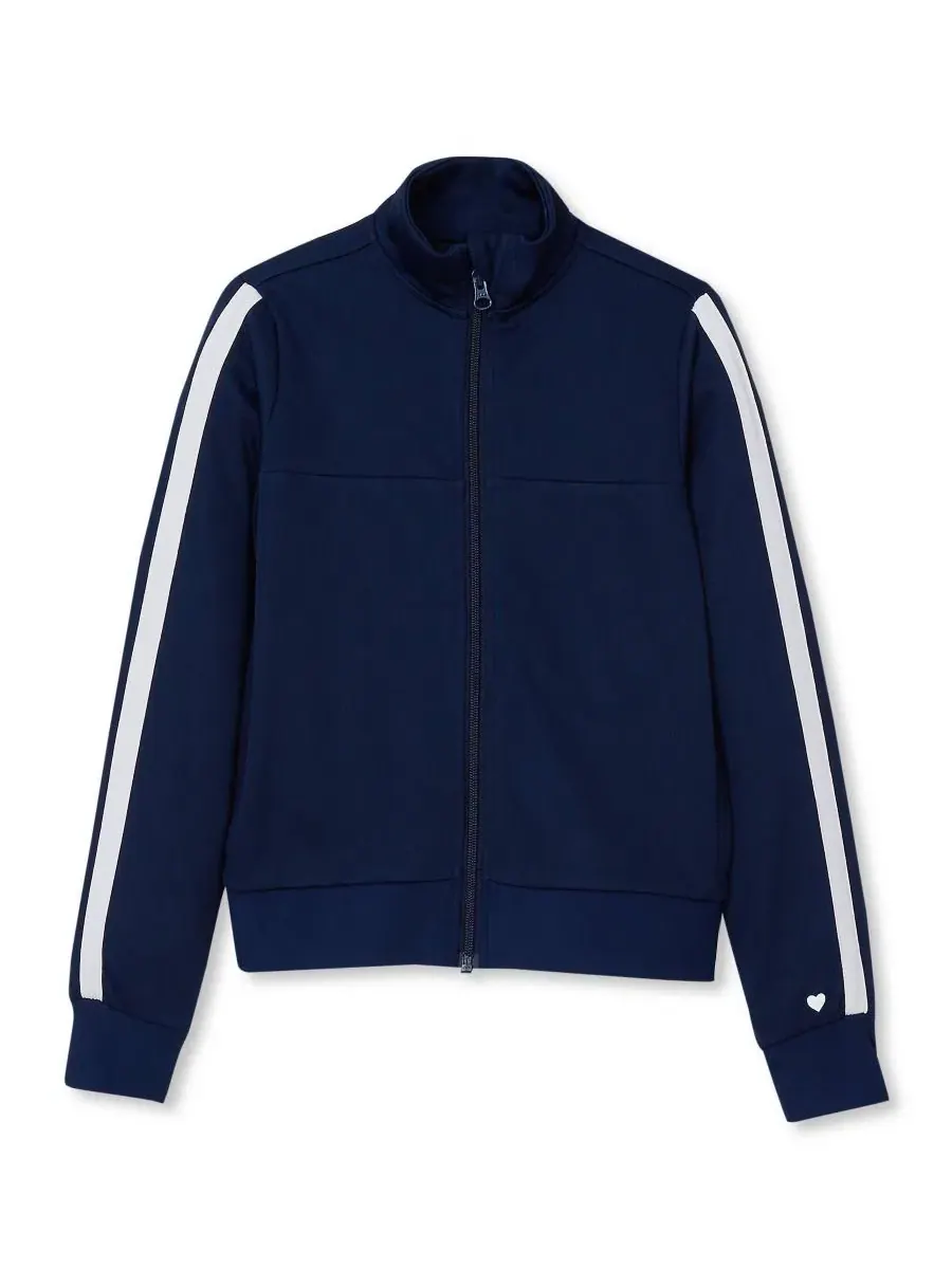 Детская спортивная куртка из трикотажа Active Tricot Track Jacket Lands' End — изображение 1 из 4, темно-синий