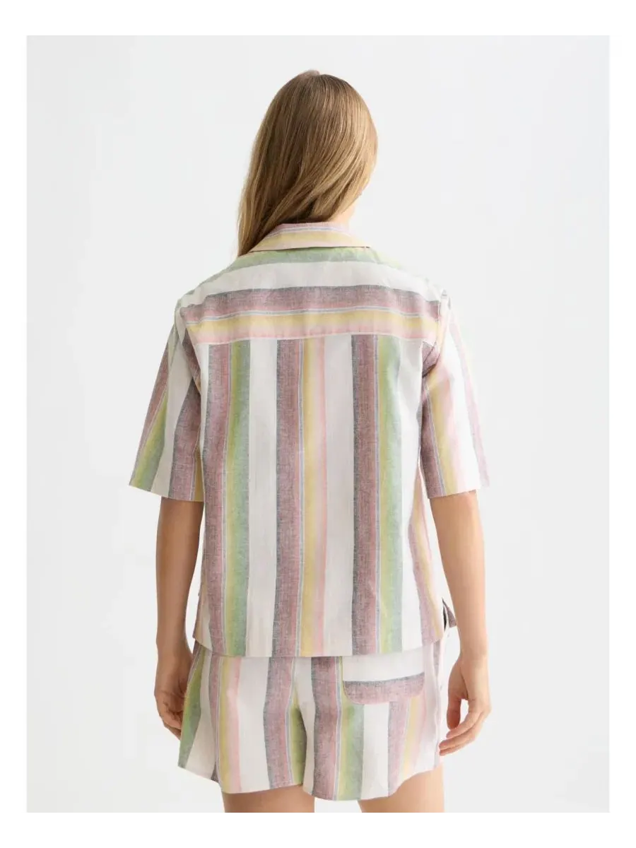 Рубашка с коротким рукавом и воротником, модель Faded Striped SCOTCH & SODA — изображение 4 из 6, мульти